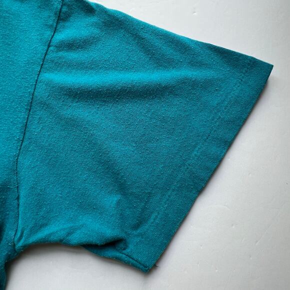 Vintage Wild Stang Ford Mustang Boss Fastback Single Stitch Teal Car USA T Shirt - Picture 6 of 14